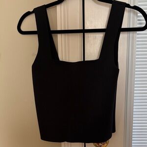 Equipment Black Square Neck Crop Top